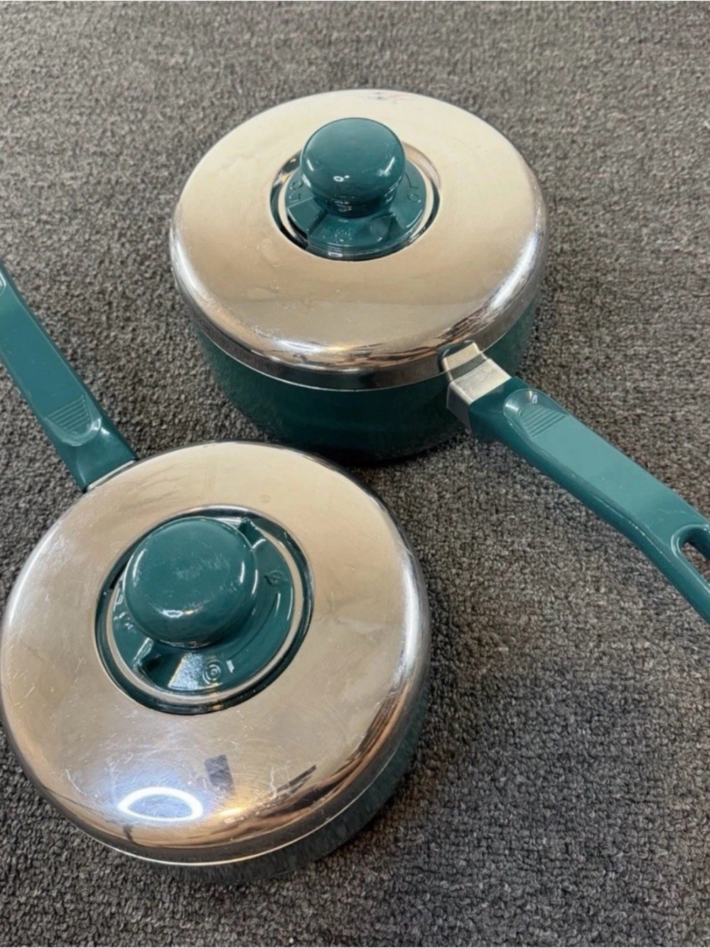 Teal Nonstick Saucepan with Lid - Set of 2
